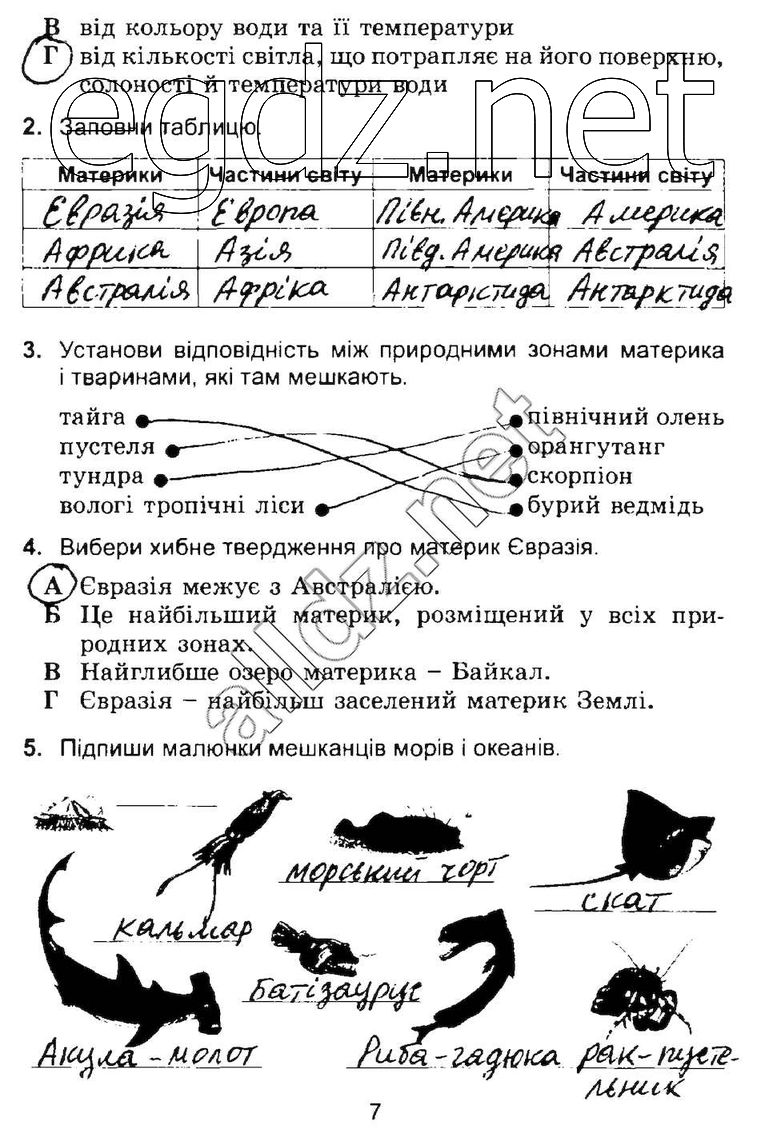 Сторінка 7 природознавство 4 клас Гільберг 2015