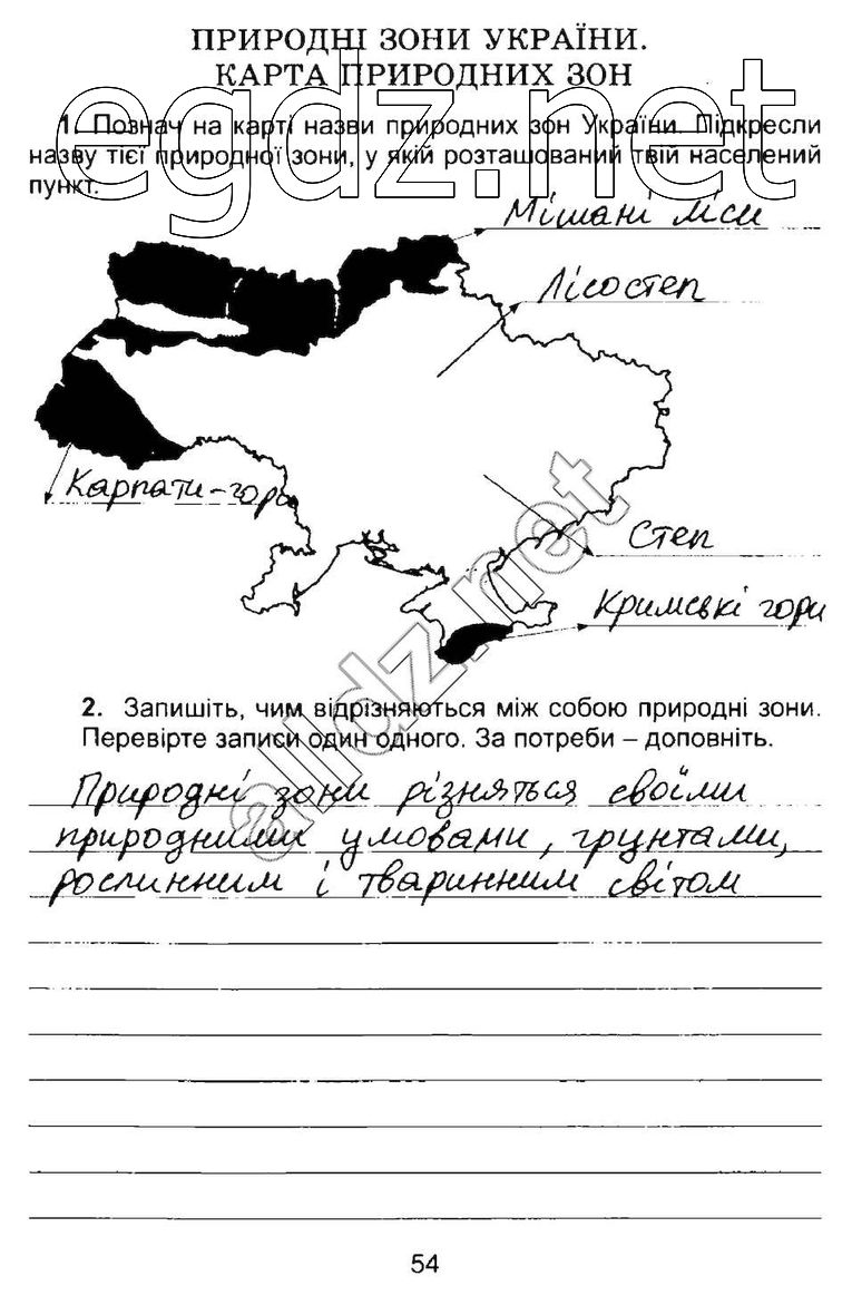 Сторінка 54 природознавство 4 клас Гільберг 2015