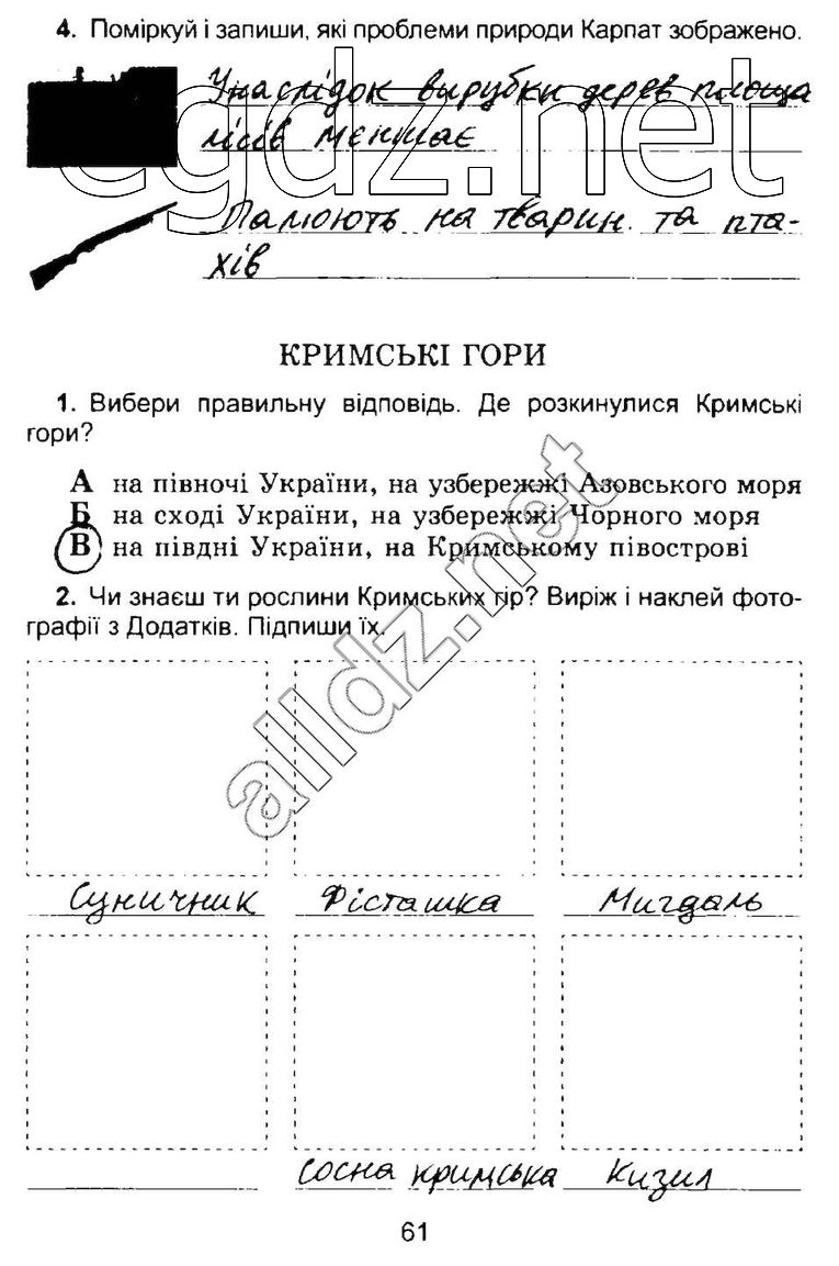 Сторінка 61 природознавство 4 клас Гільберг 2015