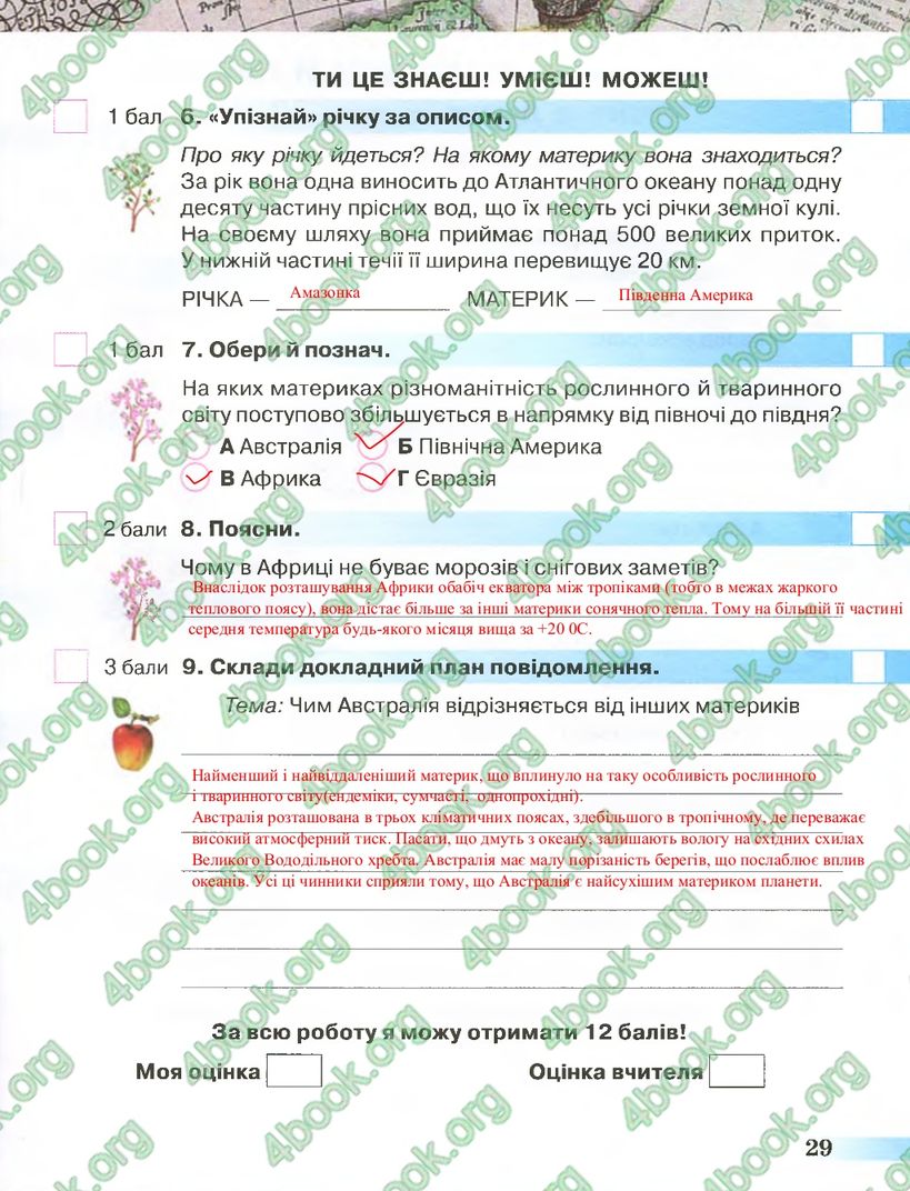 Сторінка 29 природознавство 4 клас Грущинська 2015