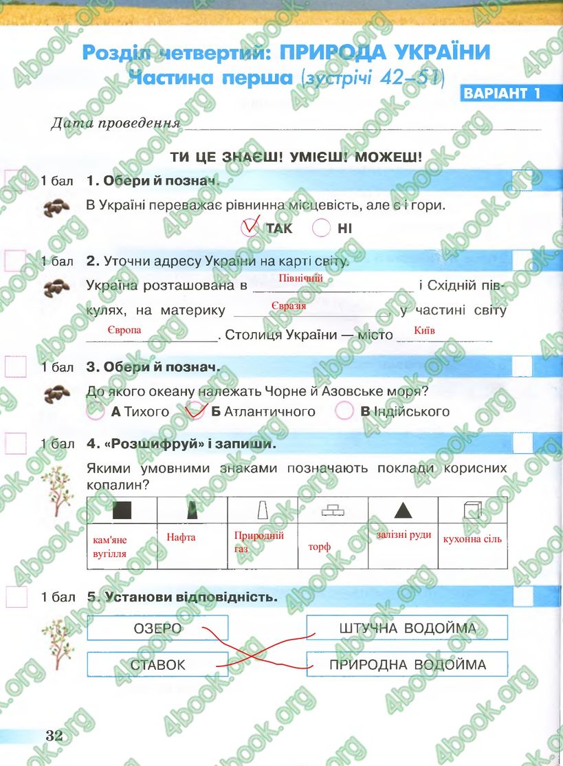Сторінка 32 природознавство 4 клас Грущинська 2015