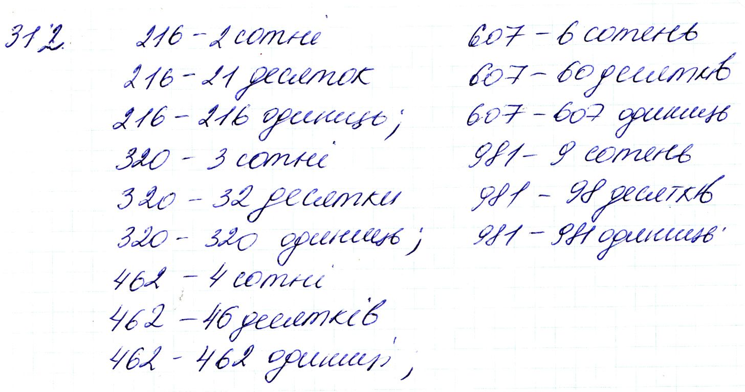 Вправа 312 Частина 1 Математика 3 клас Оляницька 2020