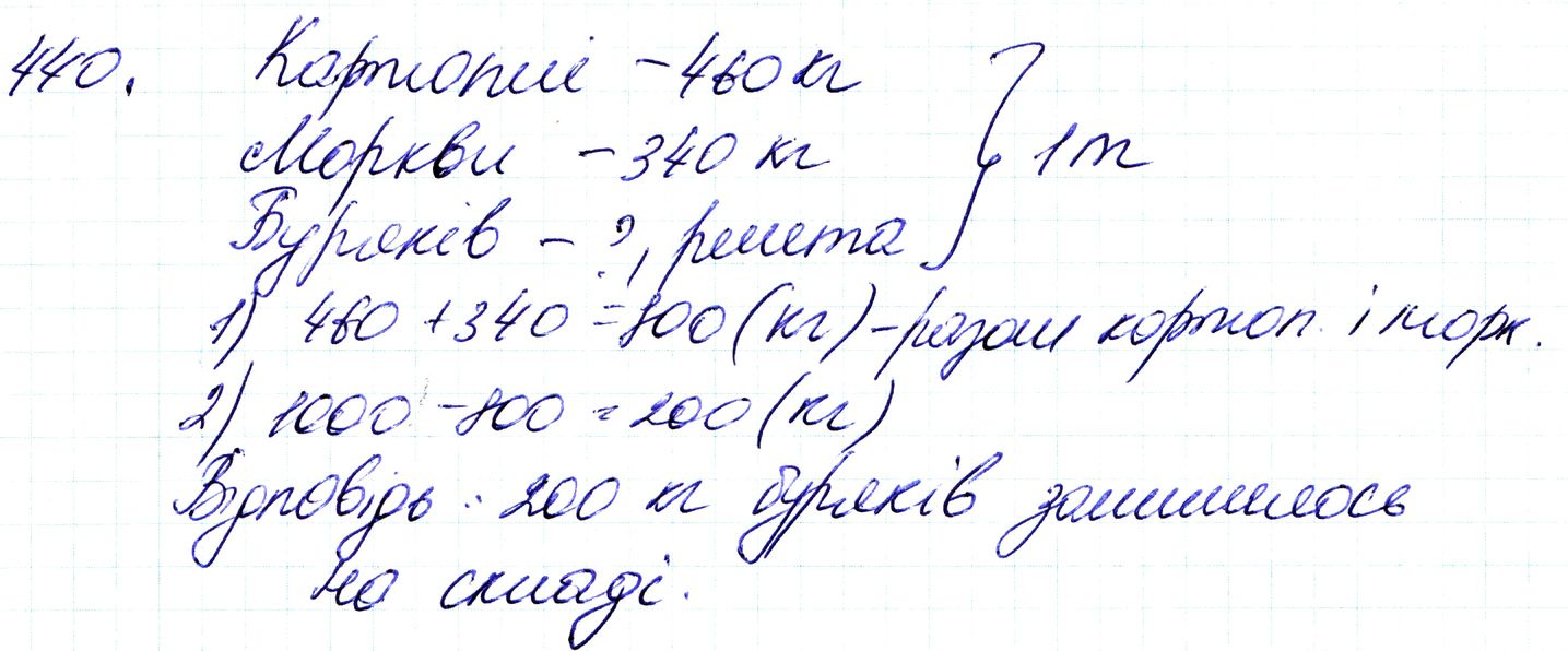 Вправа 440 Частина 1 Математика 3 клас Оляницька 2020