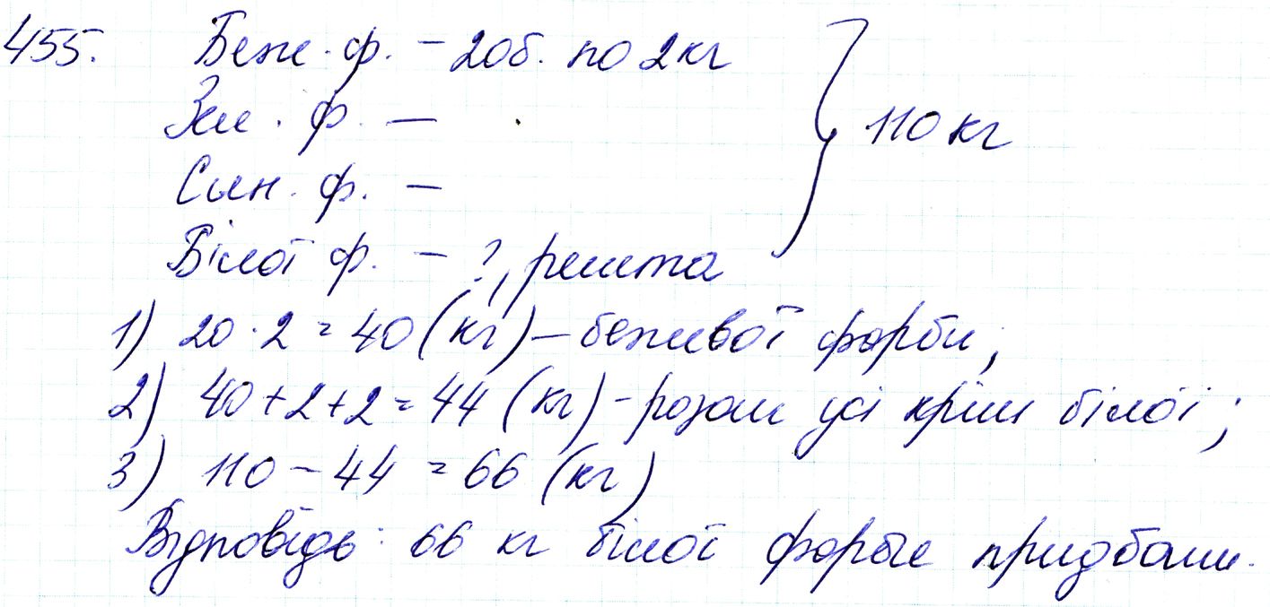Вправа 455 Частина 1 Математика 3 клас Оляницька 2020