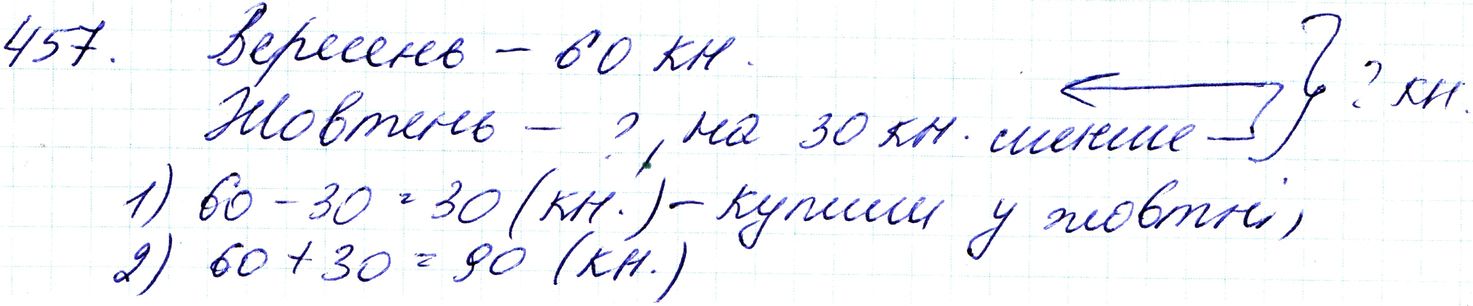 Вправа 457 Частина 1 Математика 3 клас Оляницька 2020