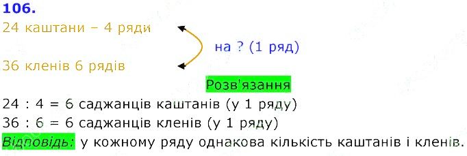 Вправа 106 Частина 2 Математика 3 клас Оляницька 2020