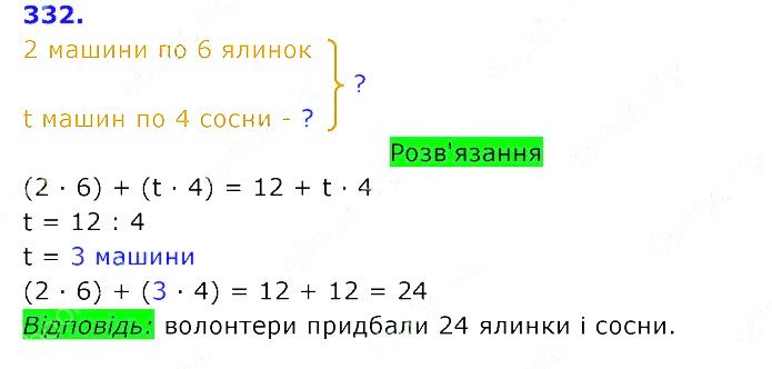 Вправа 332 Частина 2 Математика 3 клас Оляницька 2020