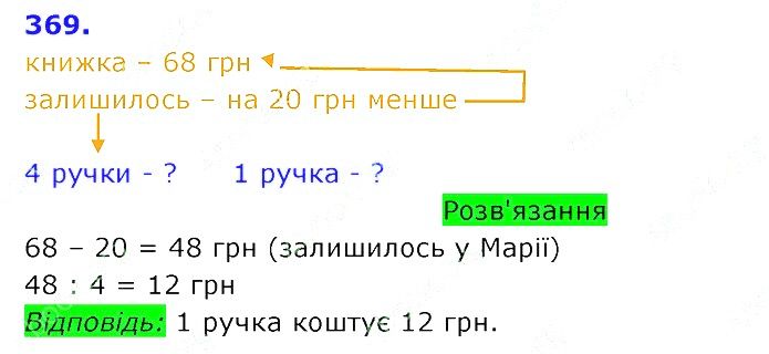 Вправа 369 Частина 2 Математика 3 клас Оляницька 2020