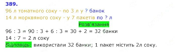 Вправа 389 Частина 2 Математика 3 клас Оляницька 2020