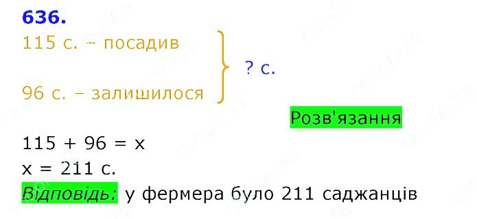 Вправа 636 Частина 2 Математика 3 клас Оляницька 2020