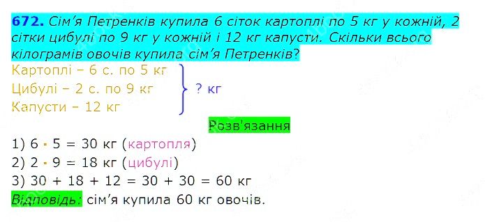 Вправа 672 Частина 2 Математика 3 клас Оляницька 2020