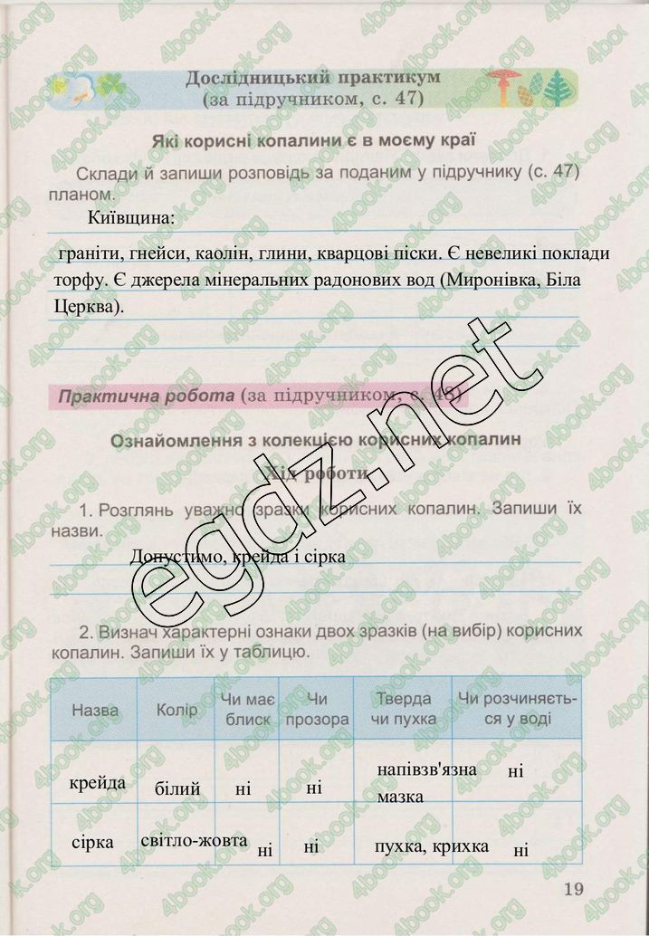 Сторінка 19 природознавство 3 клас Гільберг 2015