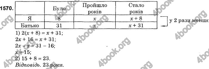 Вправа 1570 математика 6 клас Істер 2014
