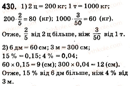Вправа 430 математика 6 клас Істер 2014
