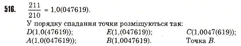 Вправа 516 математика 6 клас Тарасенкова 2014