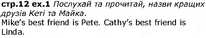 Сторінка 12  вправа 1 англійська мова 6 клас Карпюк 2014