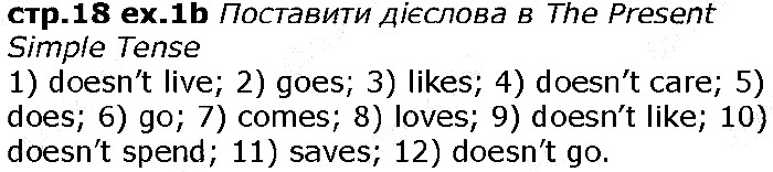 Сторінка 18 вправа 1b англійська мова 6 клас Карпюк 2014