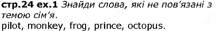 Сторінка 24  вправа 1 англійська мова 6 клас Карпюк 2014
