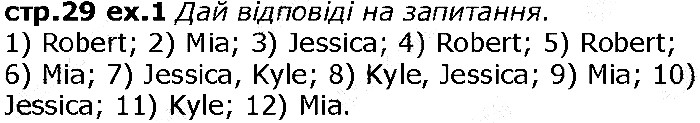 Сторінка 29  вправа 1 англійська мова 6 клас Карпюк 2014