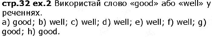 Сторінка 32  вправа 2 англійська мова 6 клас Карпюк 2014