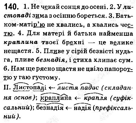 Вправа 140 українська мова 6 клас Ворон 2014