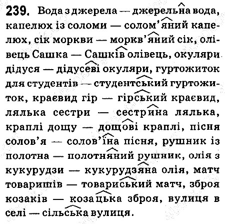 Вправа 239 українська мова 6 клас Ворон 2014