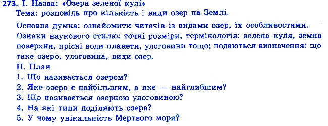 Вправа 273 українська мова 6 клас Ворон 2014