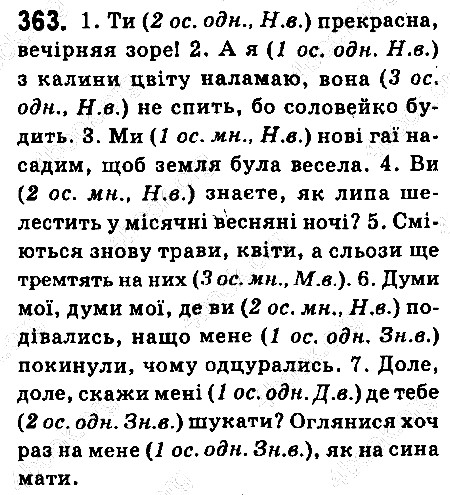 Вправа 363 українська мова 6 клас Ворон 2014