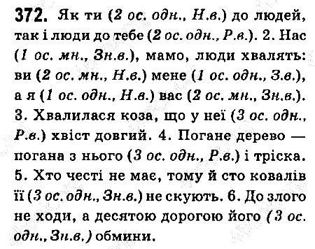 Вправа 372 українська мова 6 клас Ворон 2014