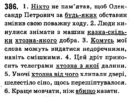 Вправа 386 українська мова 6 клас Ворон 2014