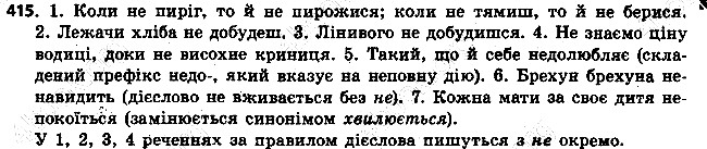 Вправа 415 українська мова 6 клас Ворон 2014