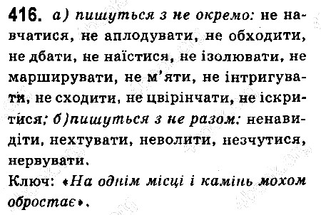 Вправа 416 українська мова 6 клас Ворон 2014