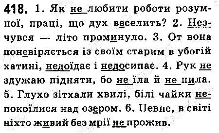 Вправа 418 українська мова 6 клас Ворон 2014