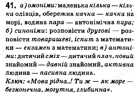Вправа 41 українська мова 6 клас Ворон 2014