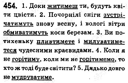 Вправа 454 українська мова 6 клас Ворон 2014