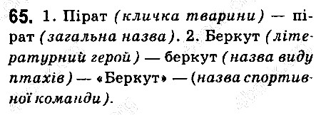 Вправа 65 українська мова 6 клас Ворон 2014
