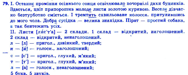Вправа 79 українська мова 6 клас Ворон 2014
