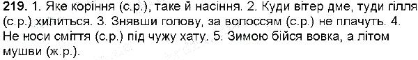 Вправа 219 українська мова 6 клас Глазова 2014