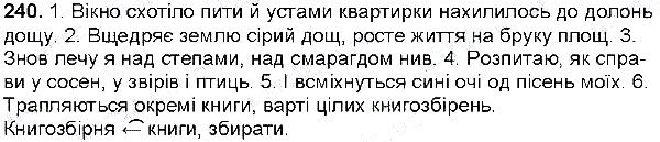 Вправа 240 українська мова 6 клас Глазова 2014