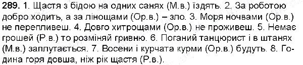 Вправа 289 українська мова 6 клас Глазова 2014