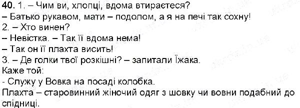 Вправа 40 українська мова 6 клас Глазова 2014