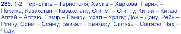 Вправа 289 українська мова 6 клас Єрмоленко 2014