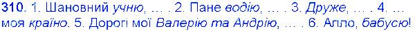 Вправа 310 українська мова 6 клас Єрмоленко 2014