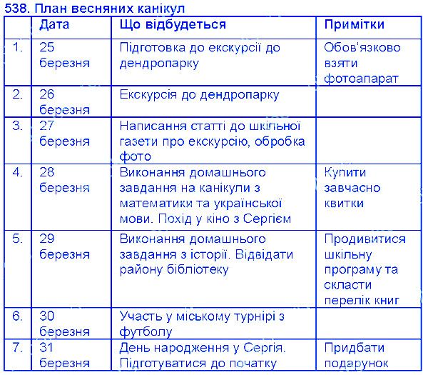 Вправа 538 українська мова 6 клас Єрмоленко 2014
