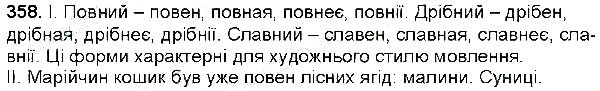 Вправа 358 українська мова 6 клас Заболотний 2014