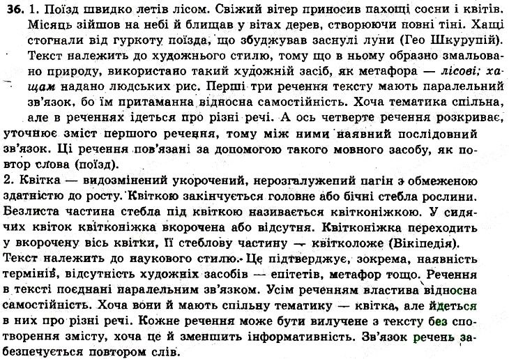 Вправа 36 українська мова 6 клас Заболотний 2014