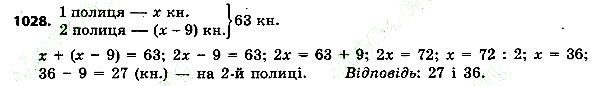 Вправа 1028 алгебра 7 клас Тарасенкова 2015