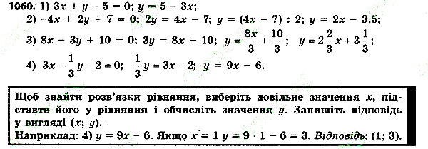 Вправа 1060 алгебра 7 клас Тарасенкова 2015