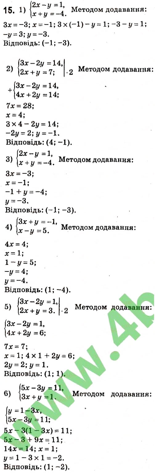 Завдання 15 алгебра 7 клас Тарасенкова 2015