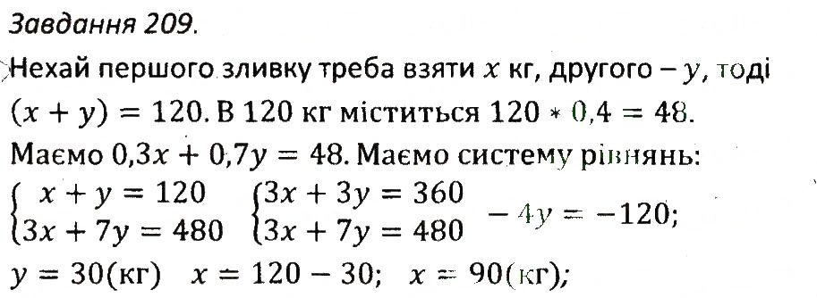 Варіант 1 Завдання 209 алгебра 7 клас Мерзляк 2015